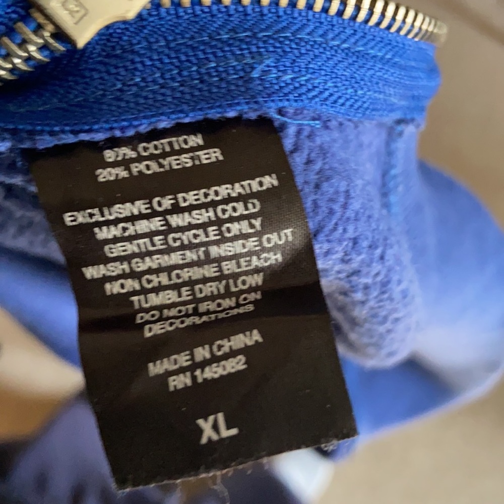 XL koodoo sweatshirt half zipper on both sides royal blue & black - Picture 3 of 4